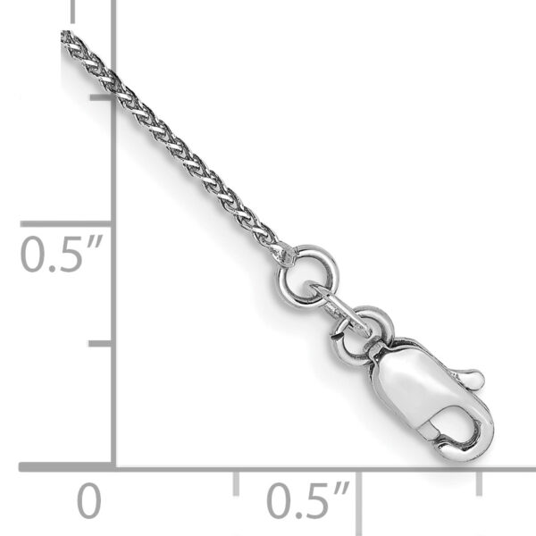 14k WG 1.05mm Spiga Diamond-cut Pendant Chain Anklet - Image 2
