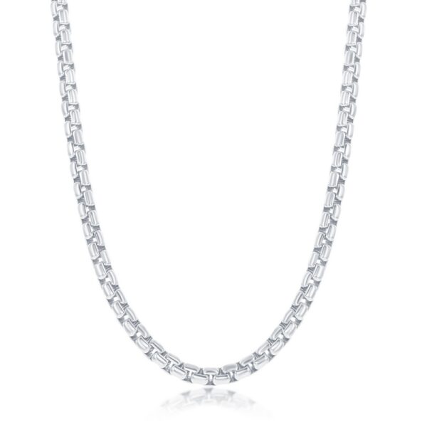 Sterling Silver 3.5mm Round Box Chain - Rhodium Plated