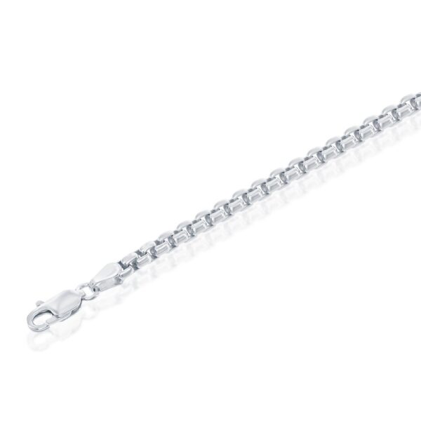 Sterling Silver 3.5mm Round Box Chain - Rhodium Plated - Image 2
