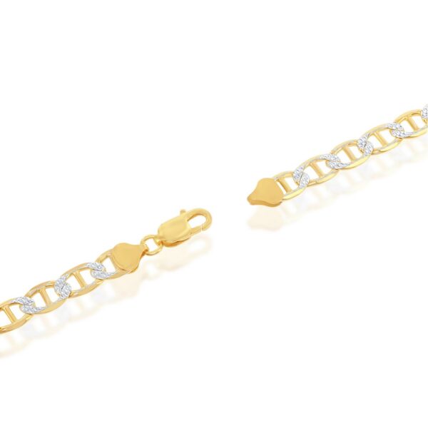 Sterling Silver Pave 8mm Flat Marina Chain (180 Gauge) - Gold Plated - Image 4