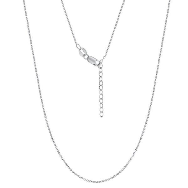 Sterling Silver, 1.9mm Diamond-Cut Cable Chain w/Lobster Lock - Rhodium Plated