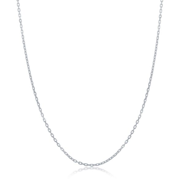 Sterling Silver, 1.9mm Diamond-Cut Cable Chain w/Lobster Lock - Rhodium Plated - Image 2