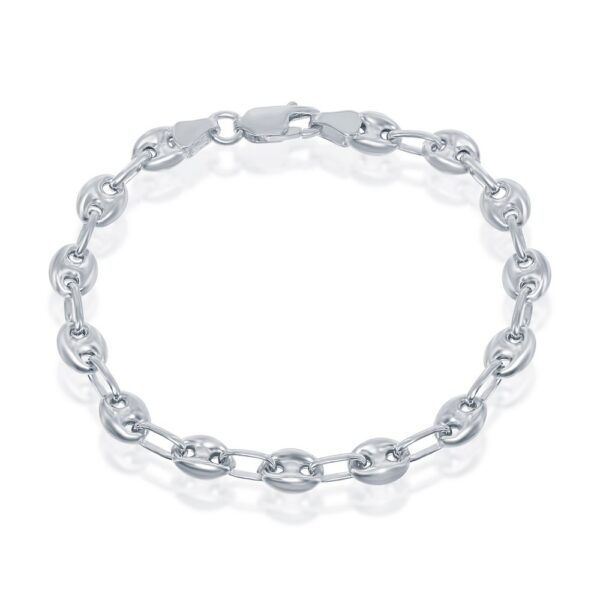 Sterling Silver 6mm Puffed Marina Chain - Rhodium Plated - Image 2