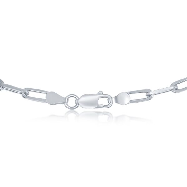 Sterling Silver 5.5MM Paperclip Chain - Rhodium Plated - Image 2