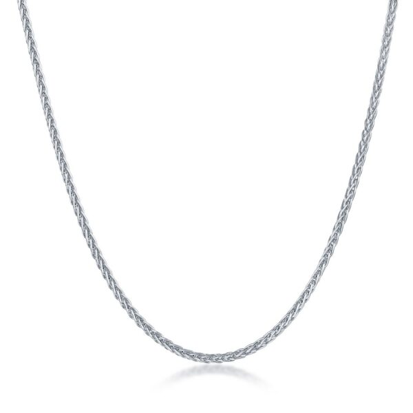Sterling Silver 1mm Spiga Adjustable Chain - Rhodium Plated - Image 2