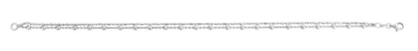 Silver Bead Double Strand Anklet - Image 2