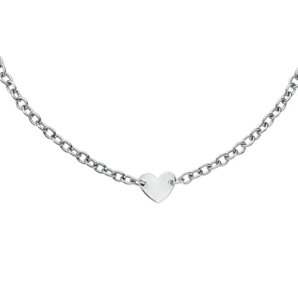 Silver Heart Tag Necklace