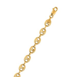 14K Gold 6.8mm Lite Puffed Mariner Chain
