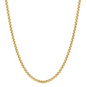 14K Gold 3.4mm Lite Round Box Chain
