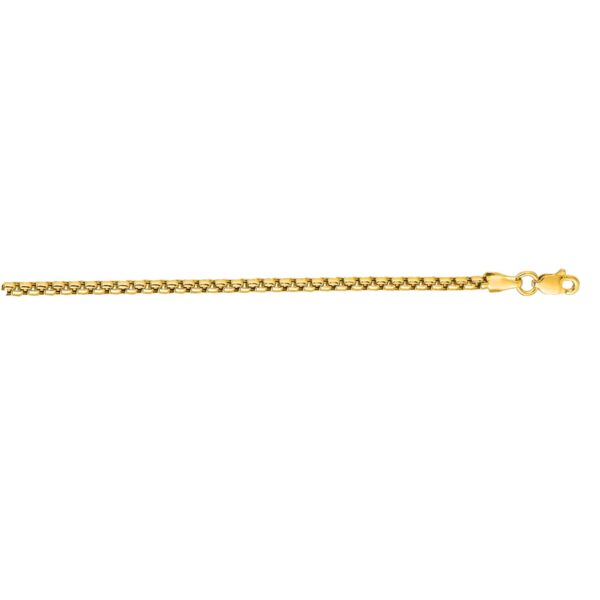 14K Gold 3.4mm Lite Round Box Chain - Image 2