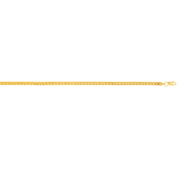 14K Gold 18" 3mm Semi-Solid Square Franco Chain
